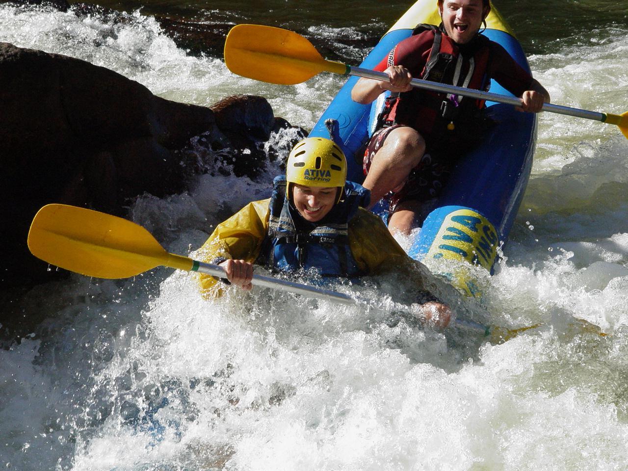 Rafting on a river 